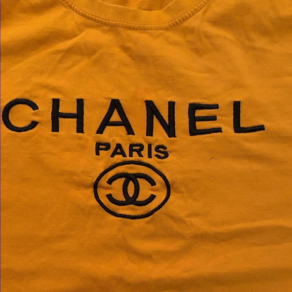 Vintage! Chanel Bold Orange Short Sleeve Tee!! - Picture 2 of 7